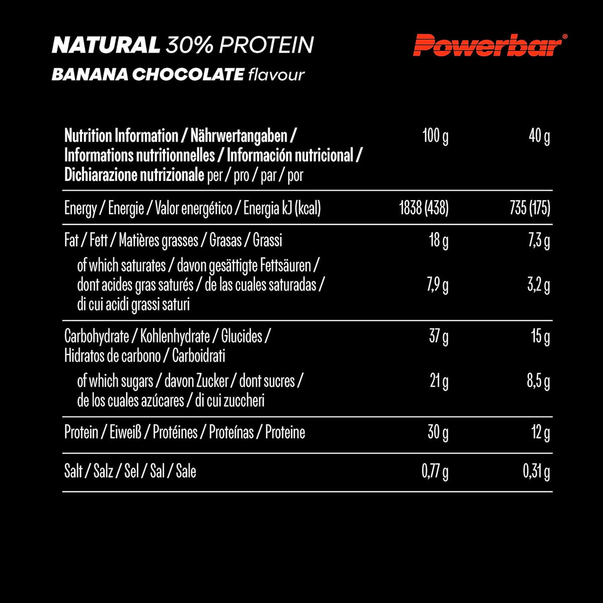 Natural Protein (18x40g) Banana Chocolate