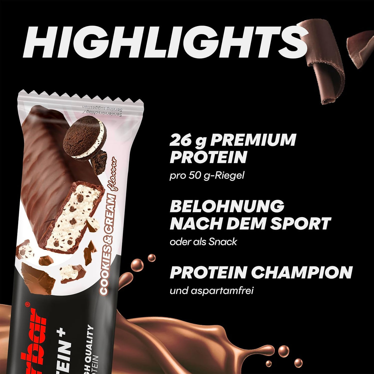 52% Protein+ Bar (20x50g) Cookies & Cream