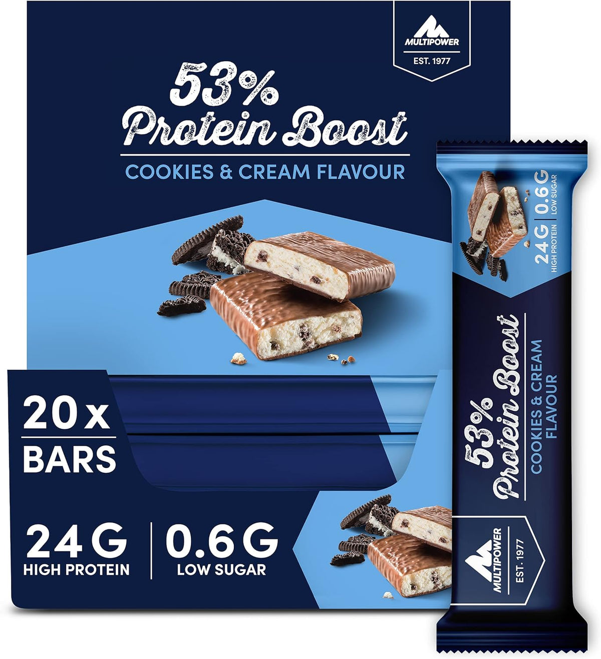 53% Protein Boost Bar (20x45g) Cookies & Cream