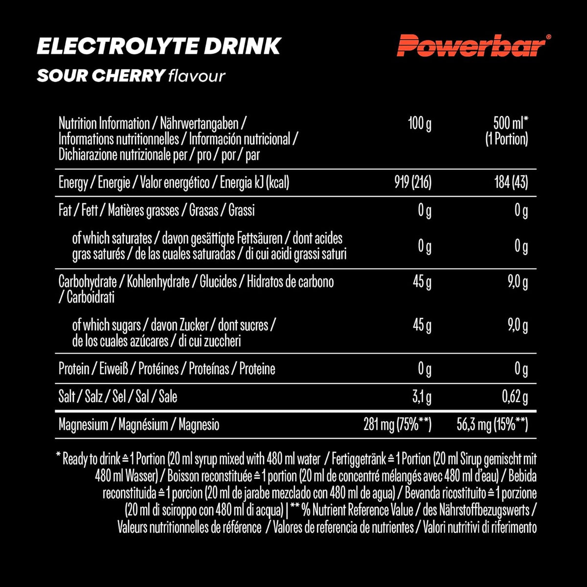 Electrolyte Drink Sirup (1000ml) Sauerkirsch