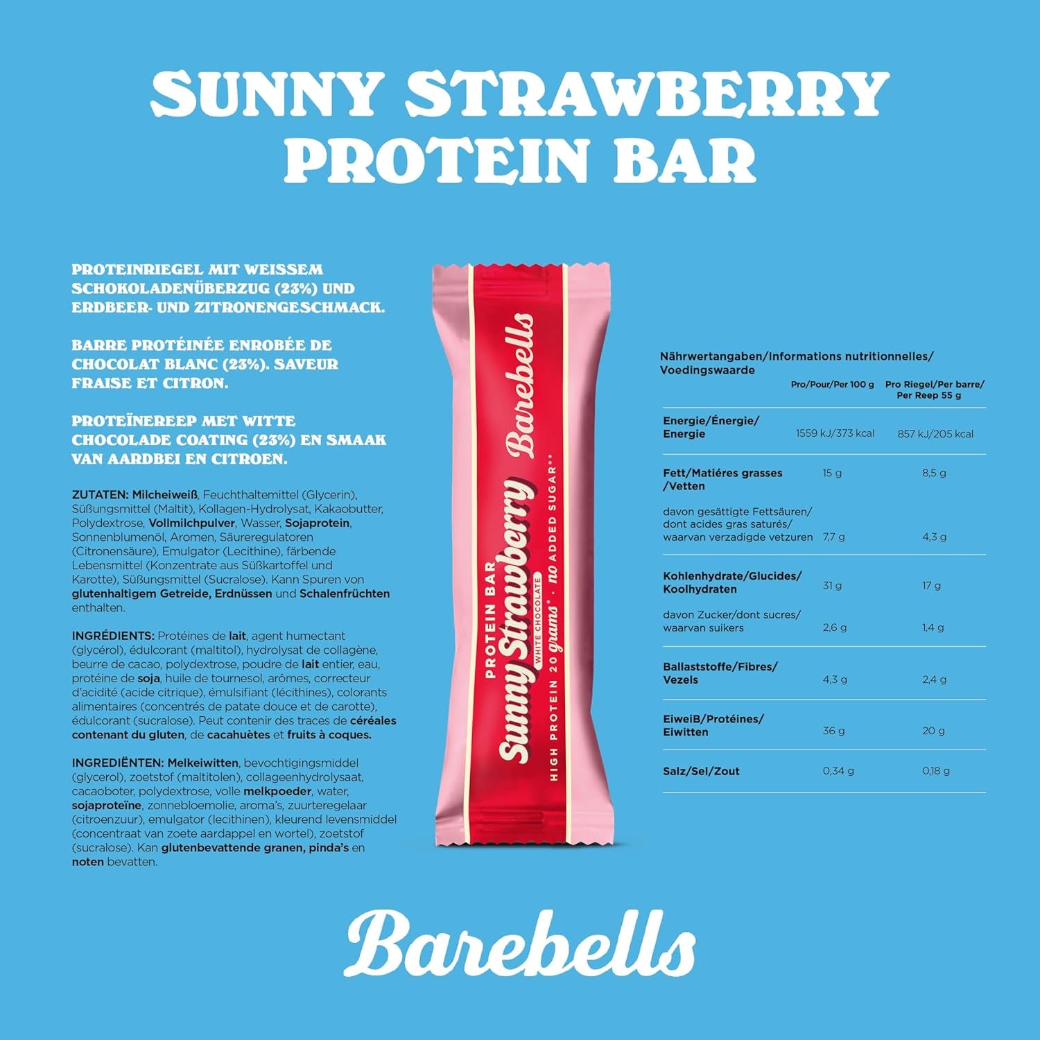 Protein Bar (12x55g) Sunny Strawberry