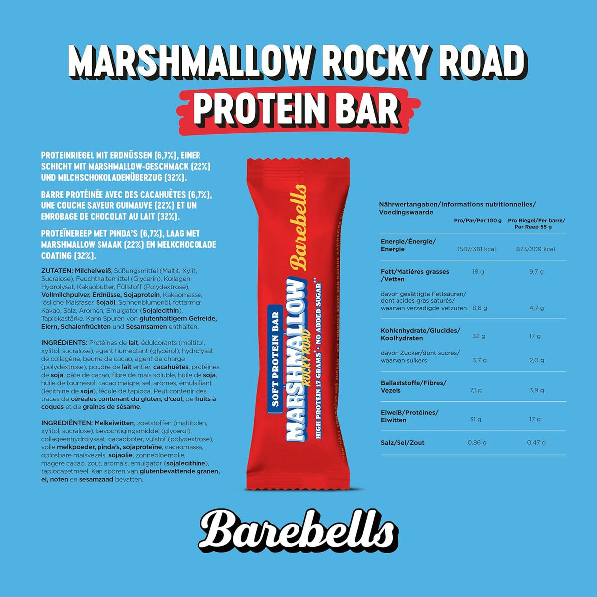 Soft Protein Bar (12x55g) Rocky Road Marshmallow