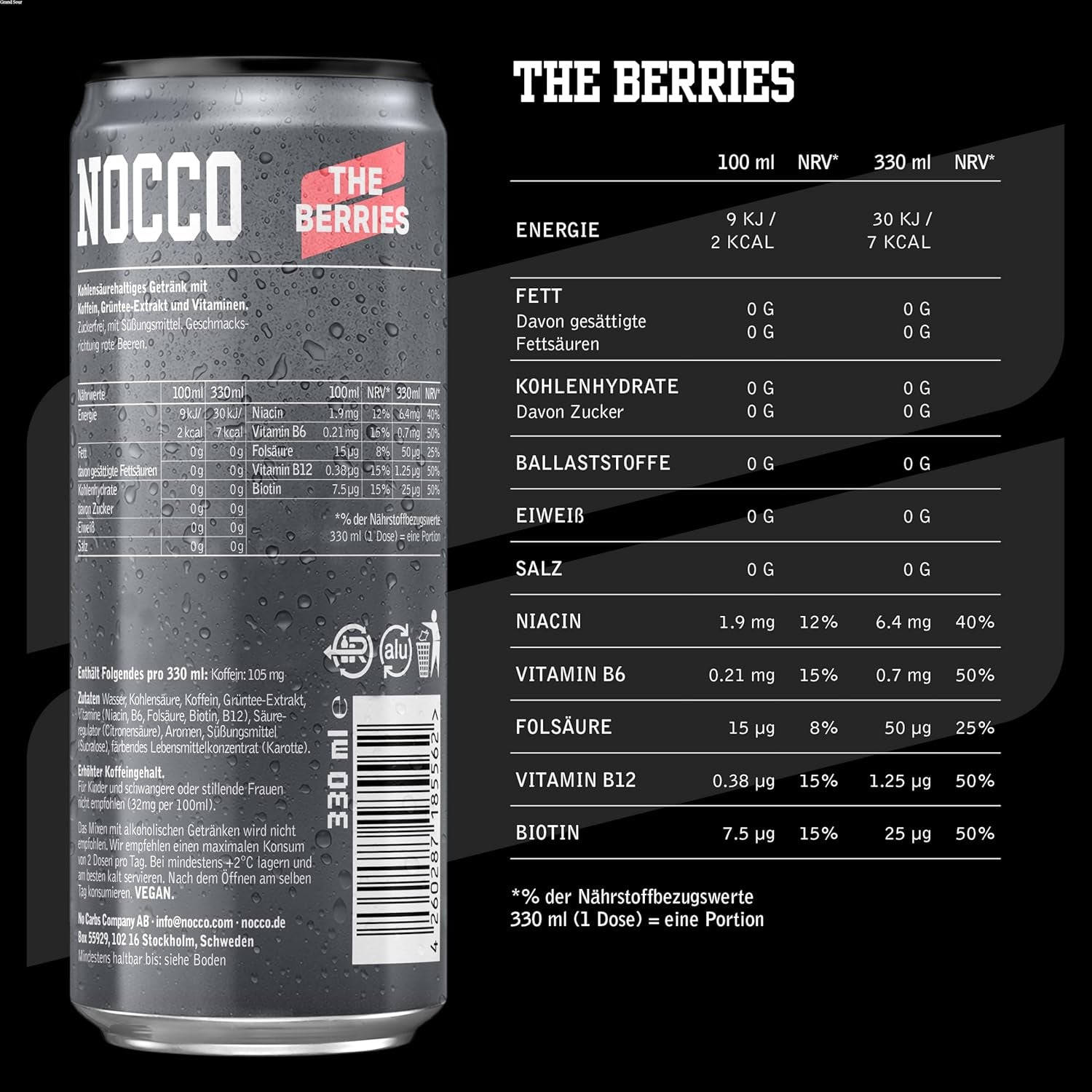 Nocco Black (330ml) The Berries