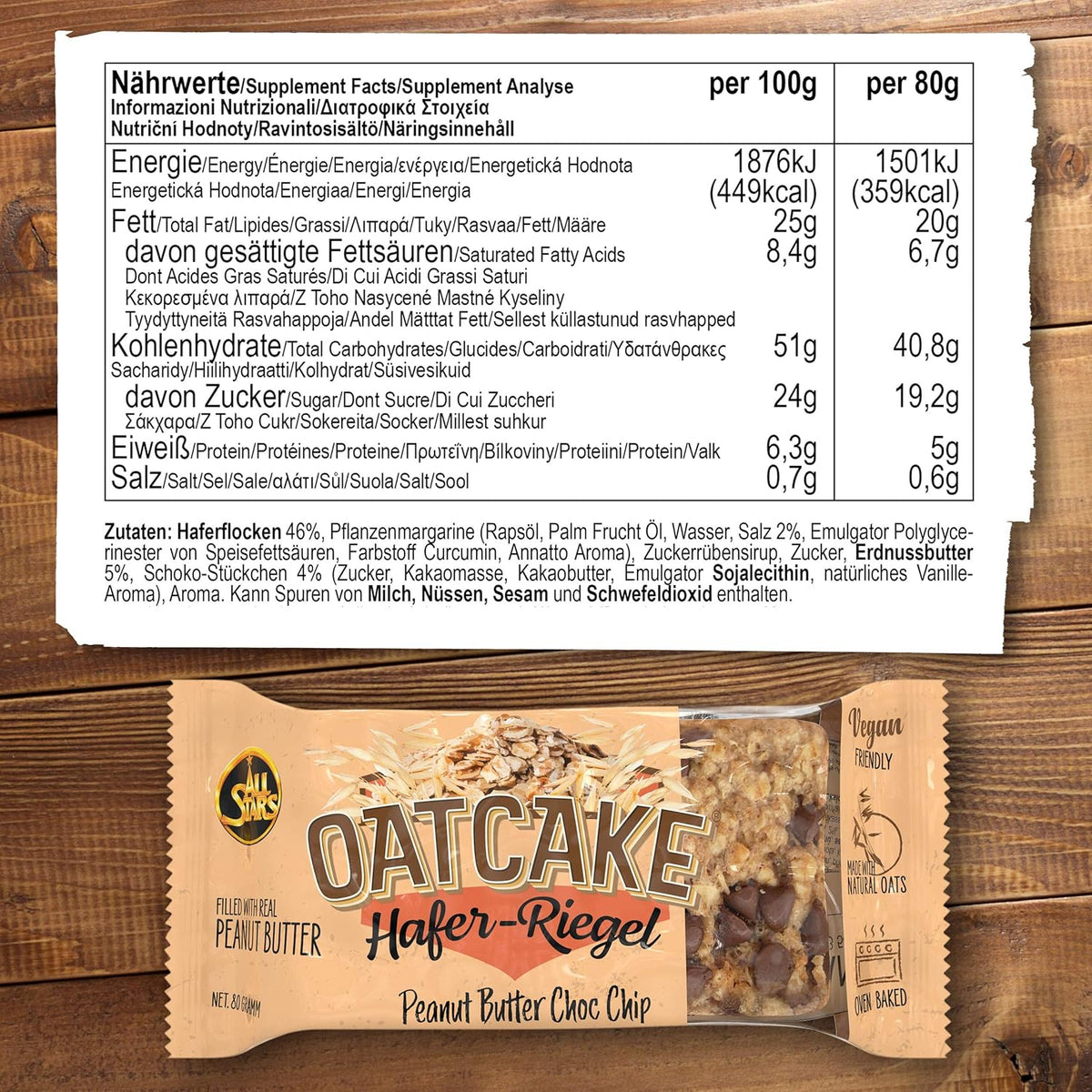 Oatcake (12x80g) Peanut Butter Choc Chip