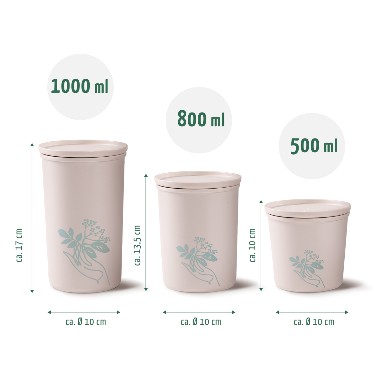 Frischhaltedosen 3er-Set aus recyceltem Kunststoff (rPET)