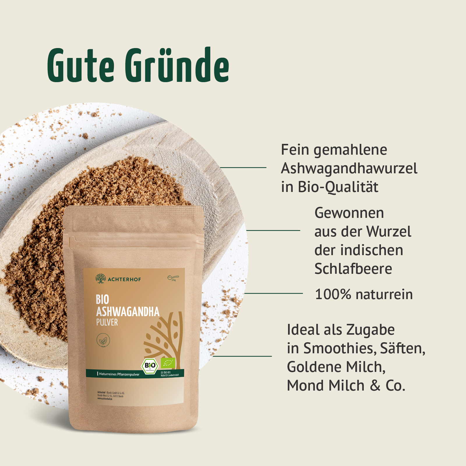 Bio Ashwagandha Pulver (250g)