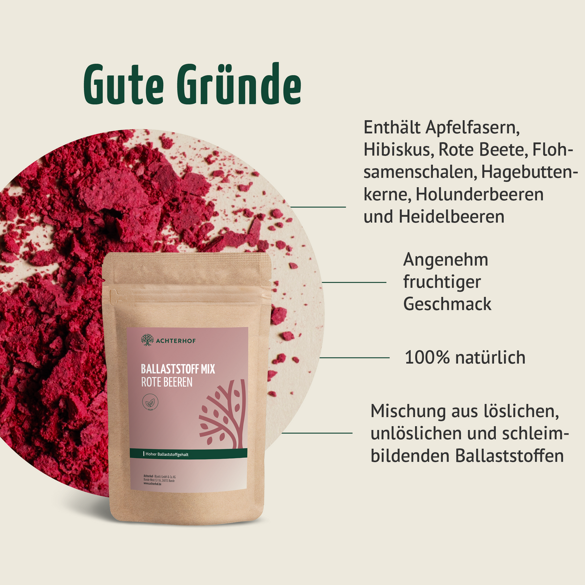 Ballaststoff Drink rote Beeren (250g)