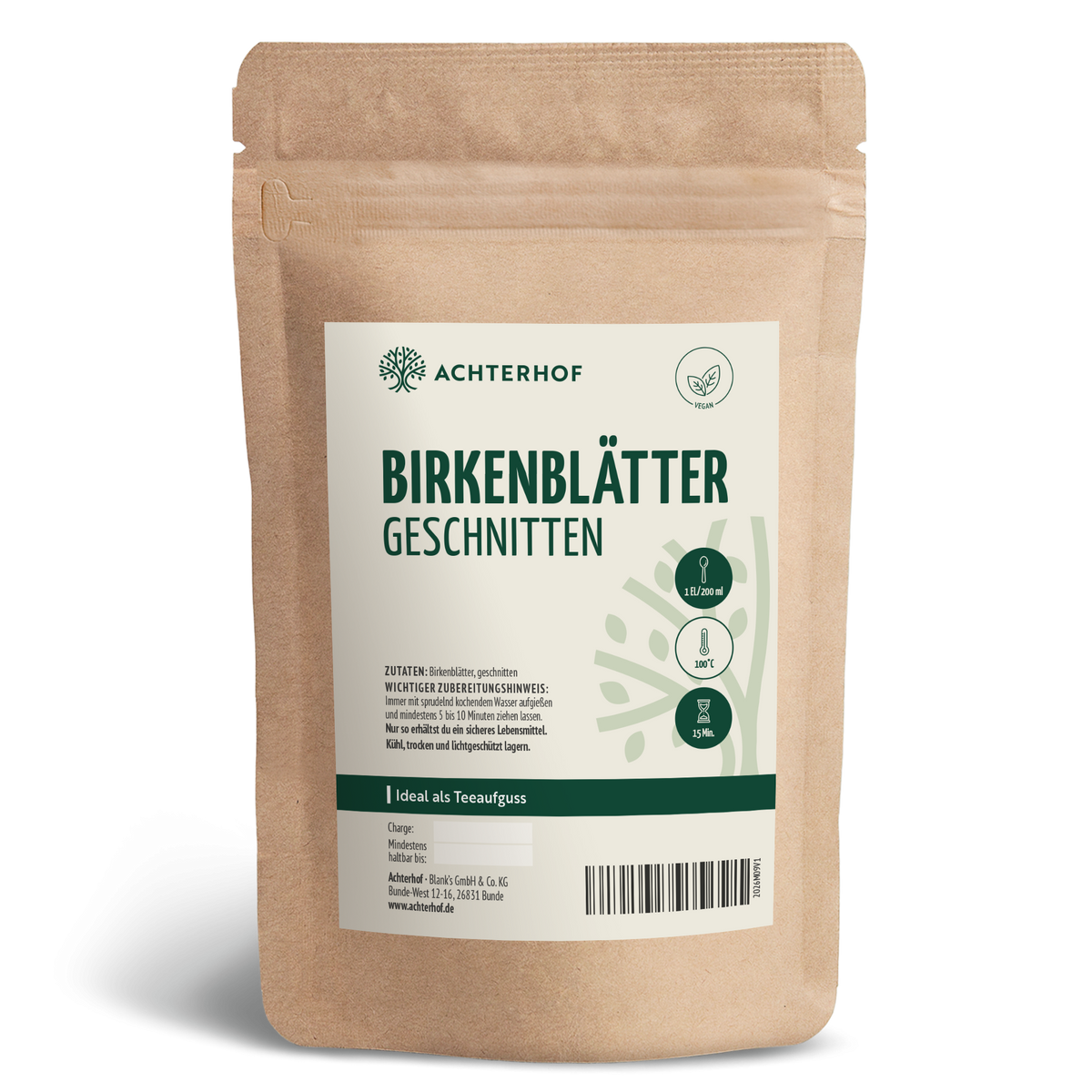 Birkenblätter geschnitten (500g)