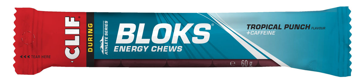 Clif Bloks Energy Chews (18x60g) Tropical Punch + Koffein