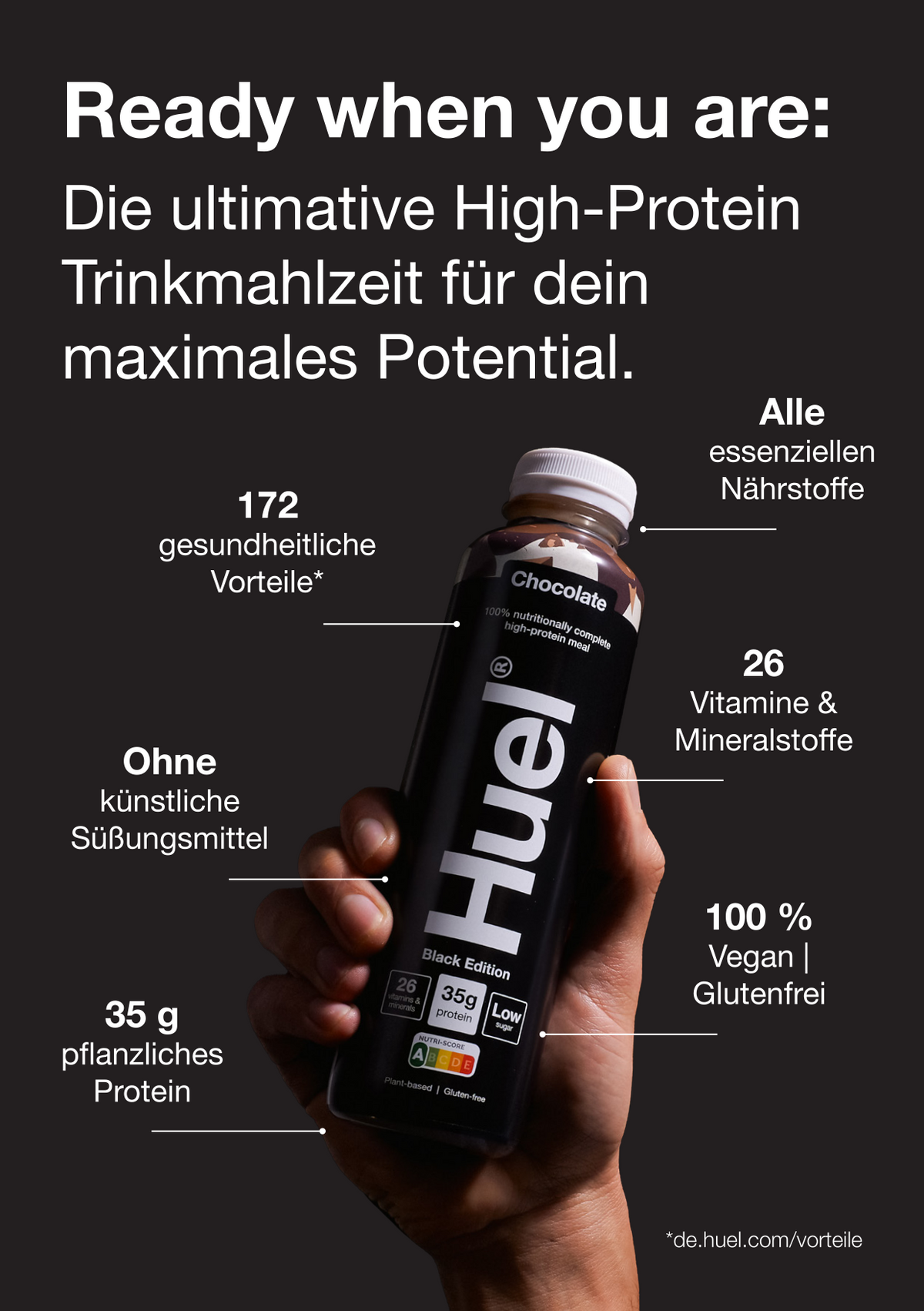 Huel Black Edition Trinkmahlzeit (500ml) Vanilla