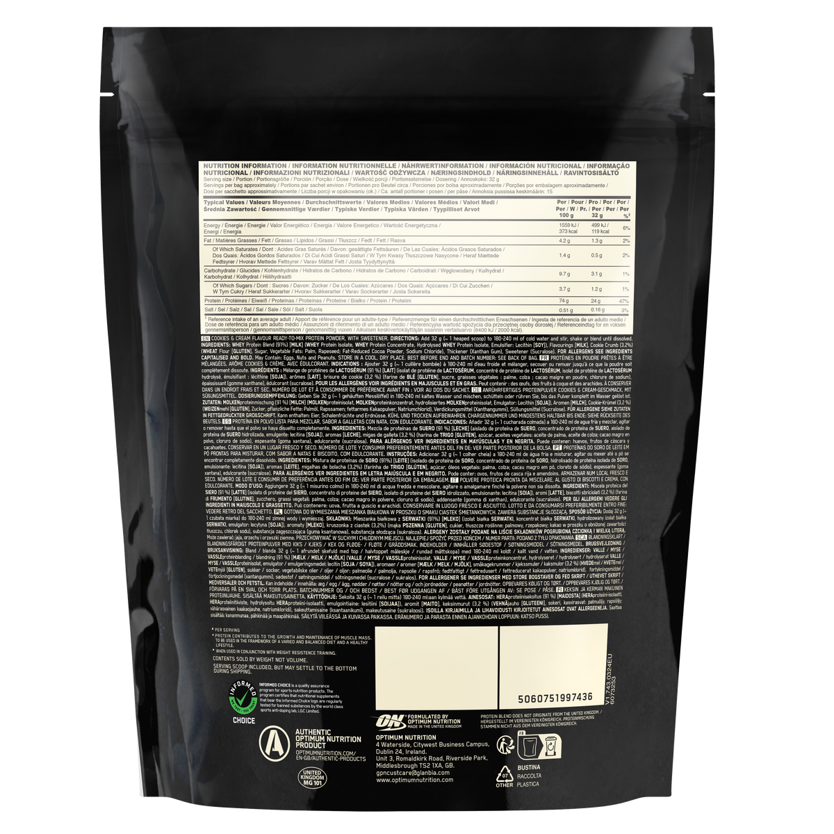 100% Whey Gold Standard (450g) Cookies & Cream