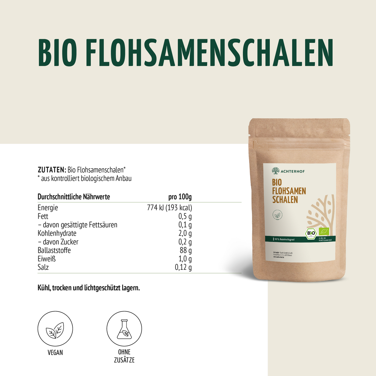 Bio Flohsamenschalen (500g)