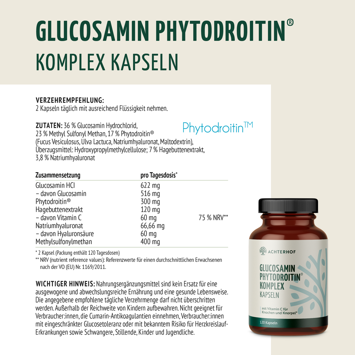 Glucosamin Phytodroitin® Komplex (120 Kapseln)