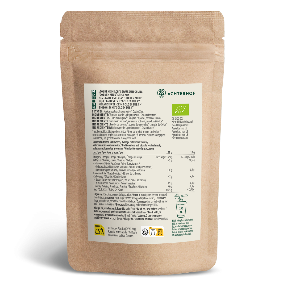 Goldene Milch Gewürzmischung Bio (500g)