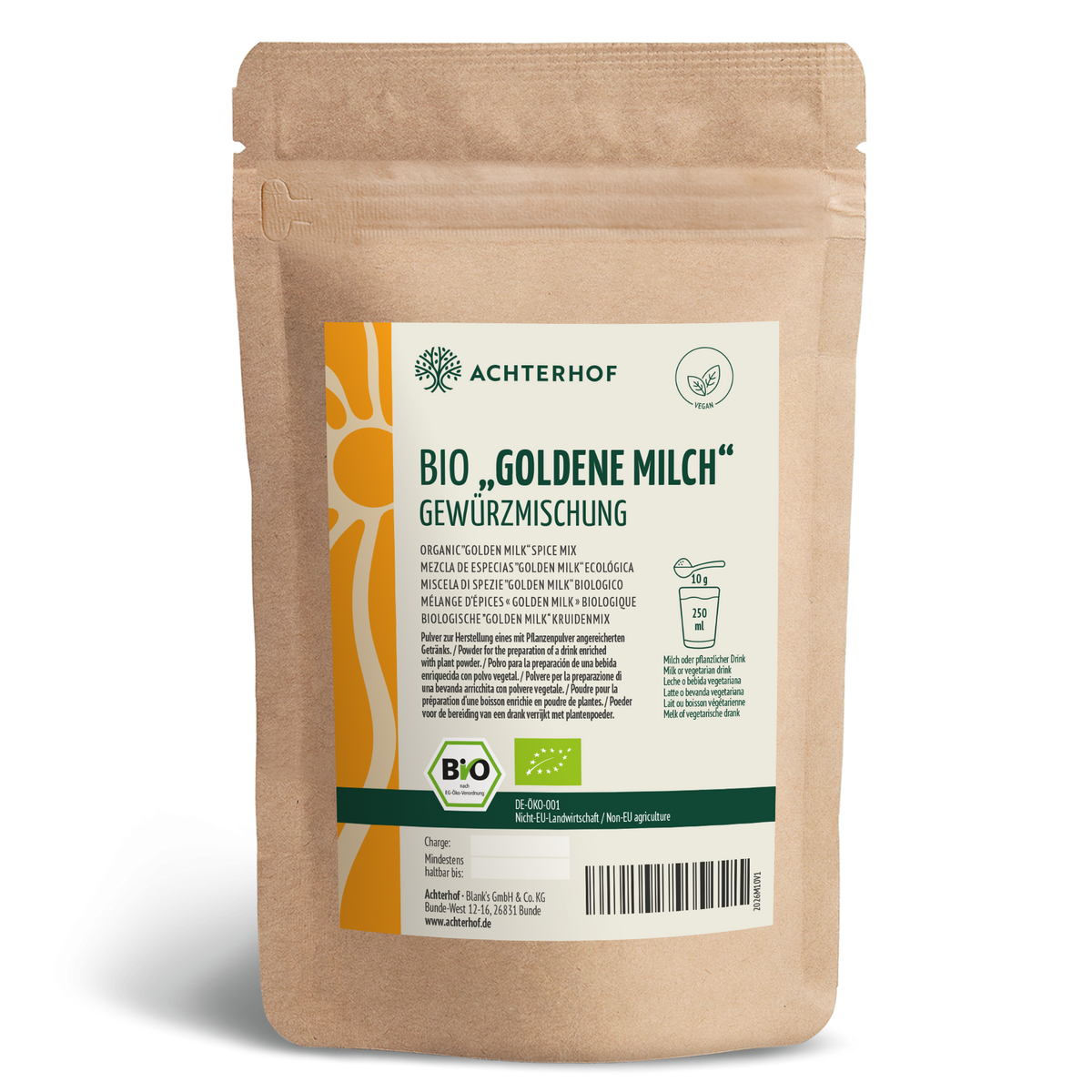 Goldene Milch Gewürzmischung Bio (250g)