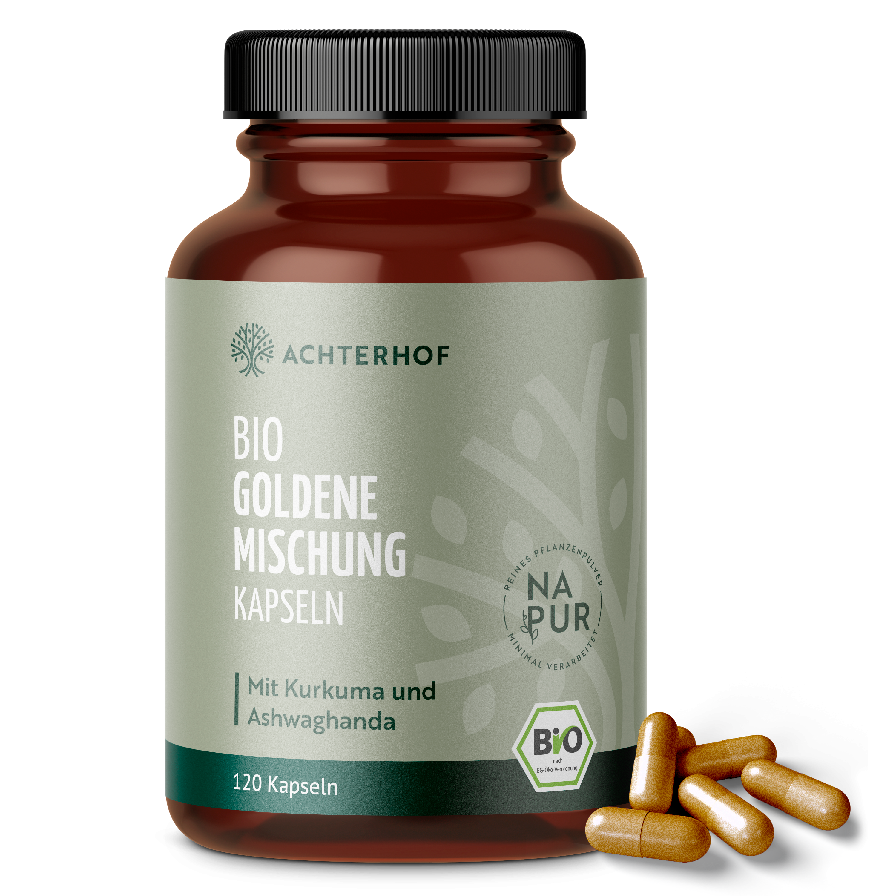 Goldene Mischung Kapseln Bio – ohne Piperin (120 Kapseln)