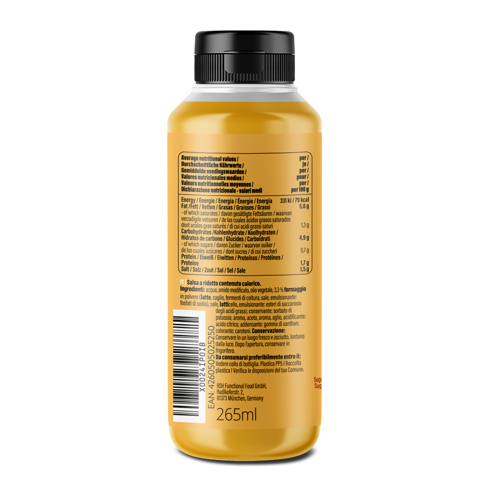 Mamma Mia Zero Saucen (265ml) Cheddar Cheese