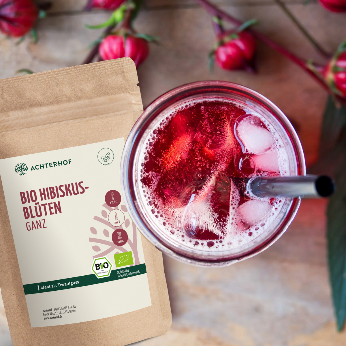 Bio Hibiskusblüten ganz (1000g)