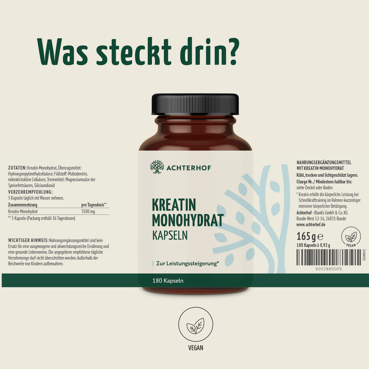 Creatine Monohydrate (180 Kapseln)