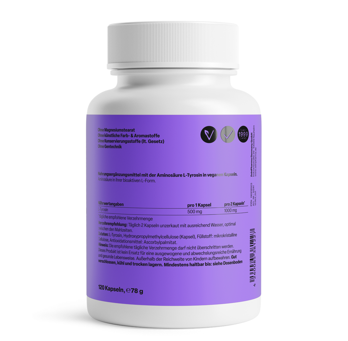 L-Tyrosin Kapseln 500mg (120 Kapsel)