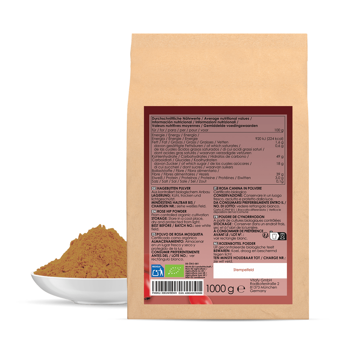 Doppelpack: Bio Hagebuttenpulver (2x1000g)