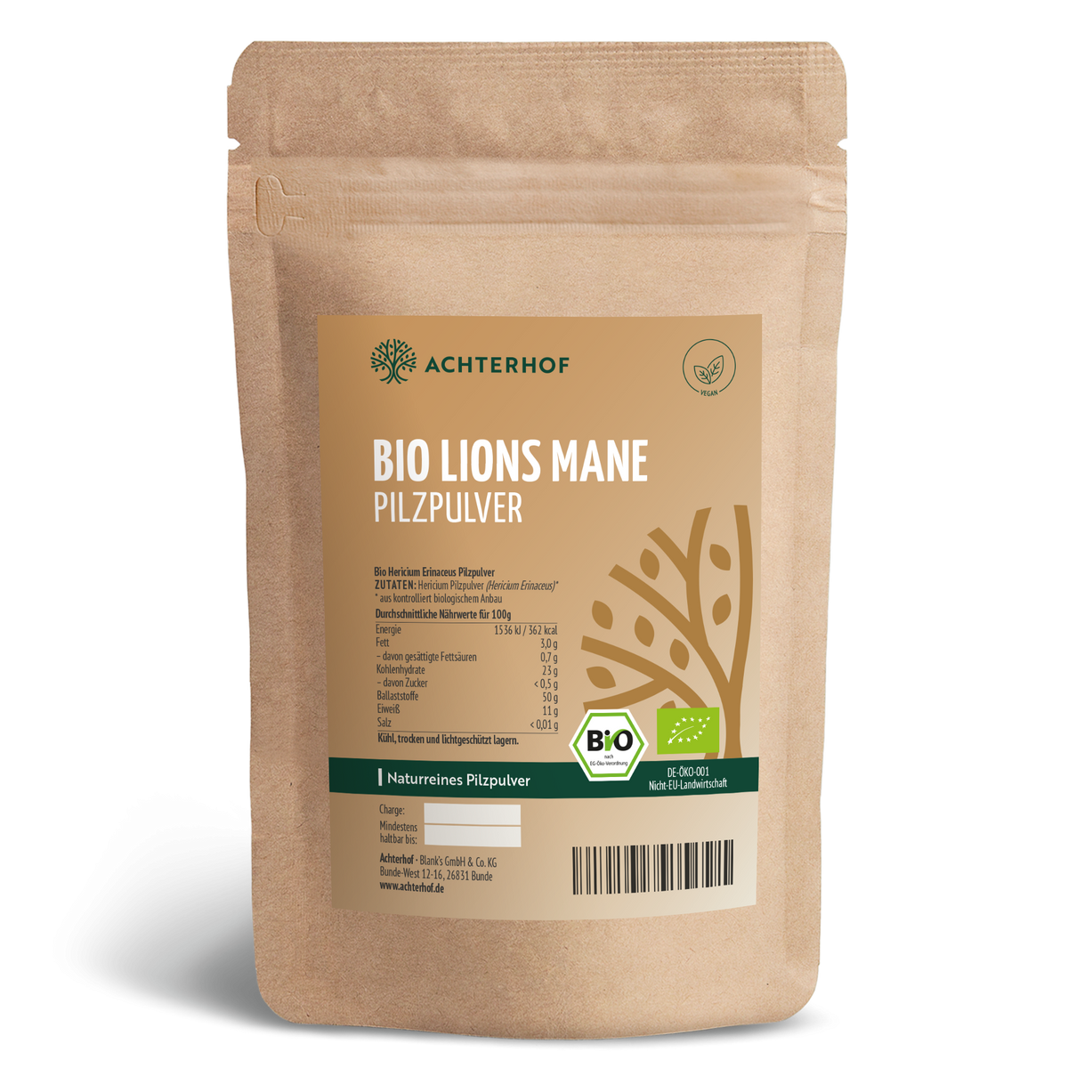 Bio Lions Mane Pilzpulver (100g)