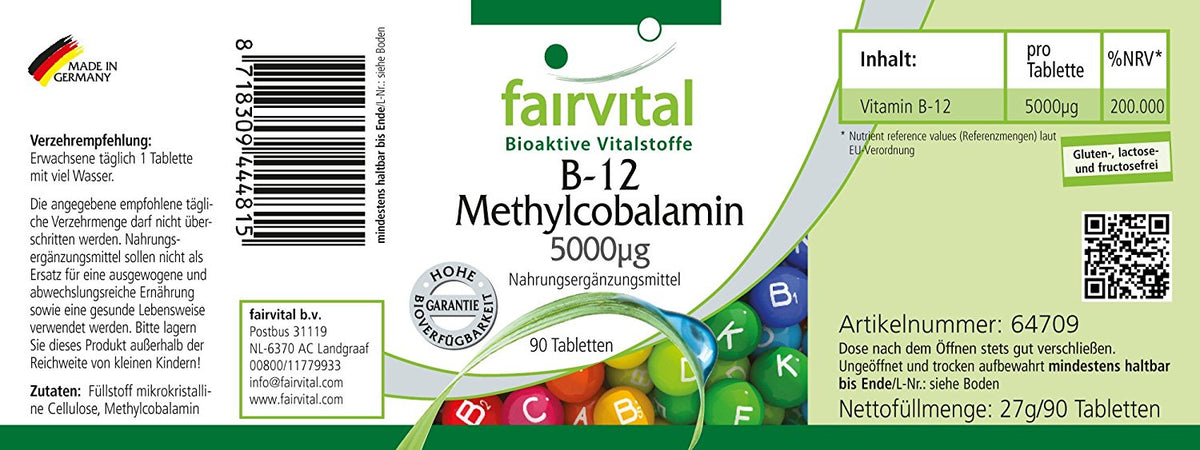 B-12 Methylcobalamin 5000µg (90 Tabletten)