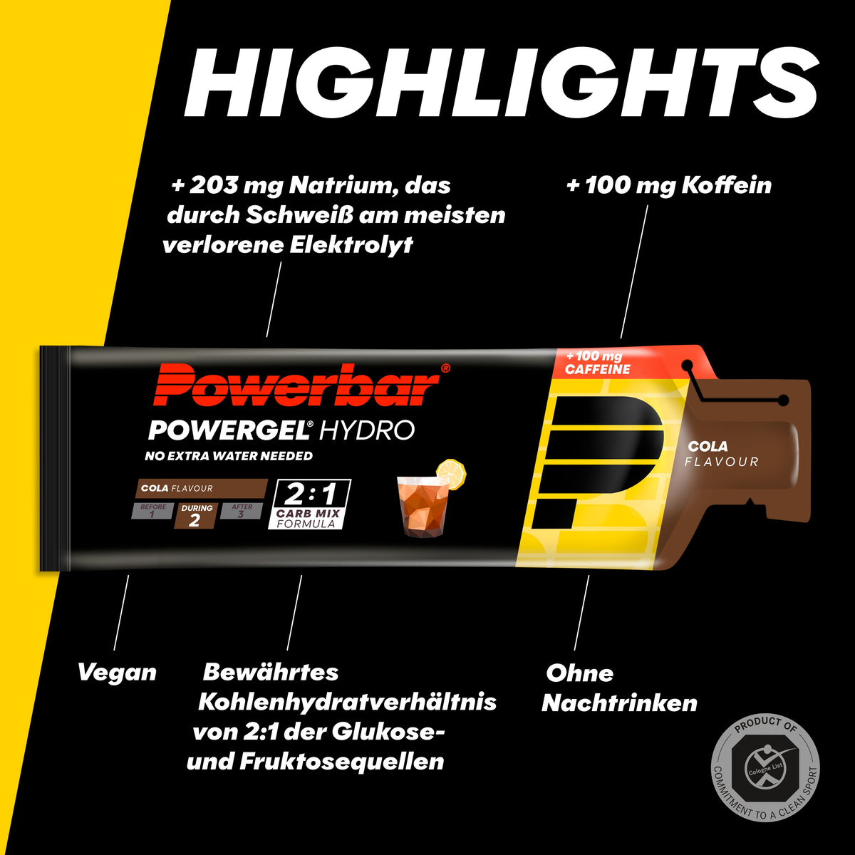 PowerGel Hydro (24x67g) Cola mit Koffein