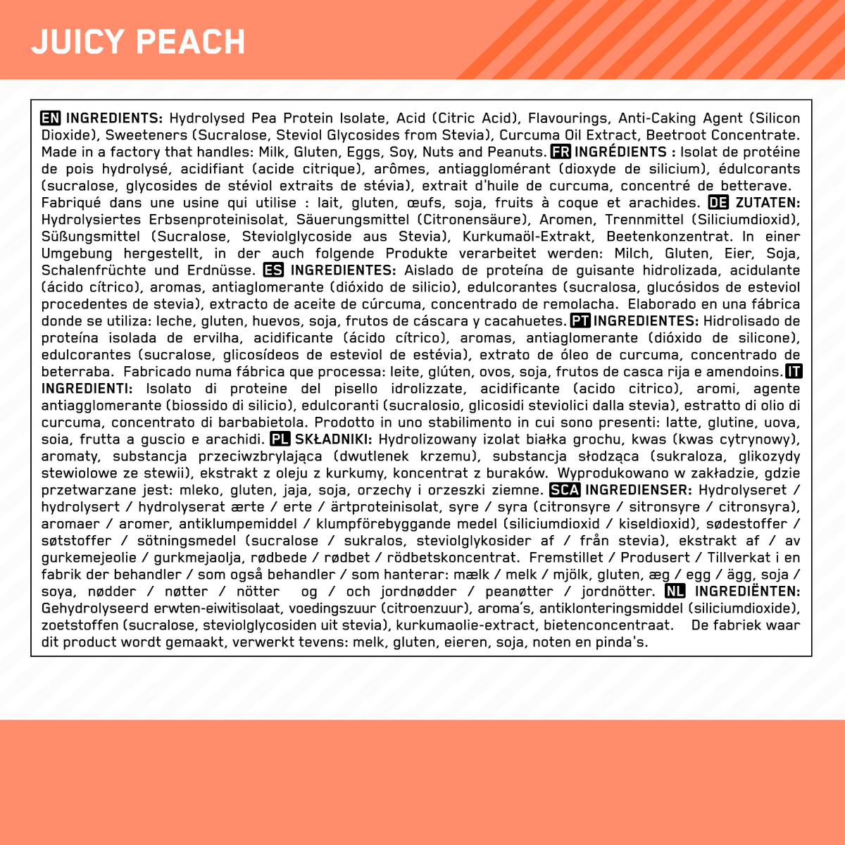 Clear Protein 100% Plant Protein Isolate (280g) Juicy Peach