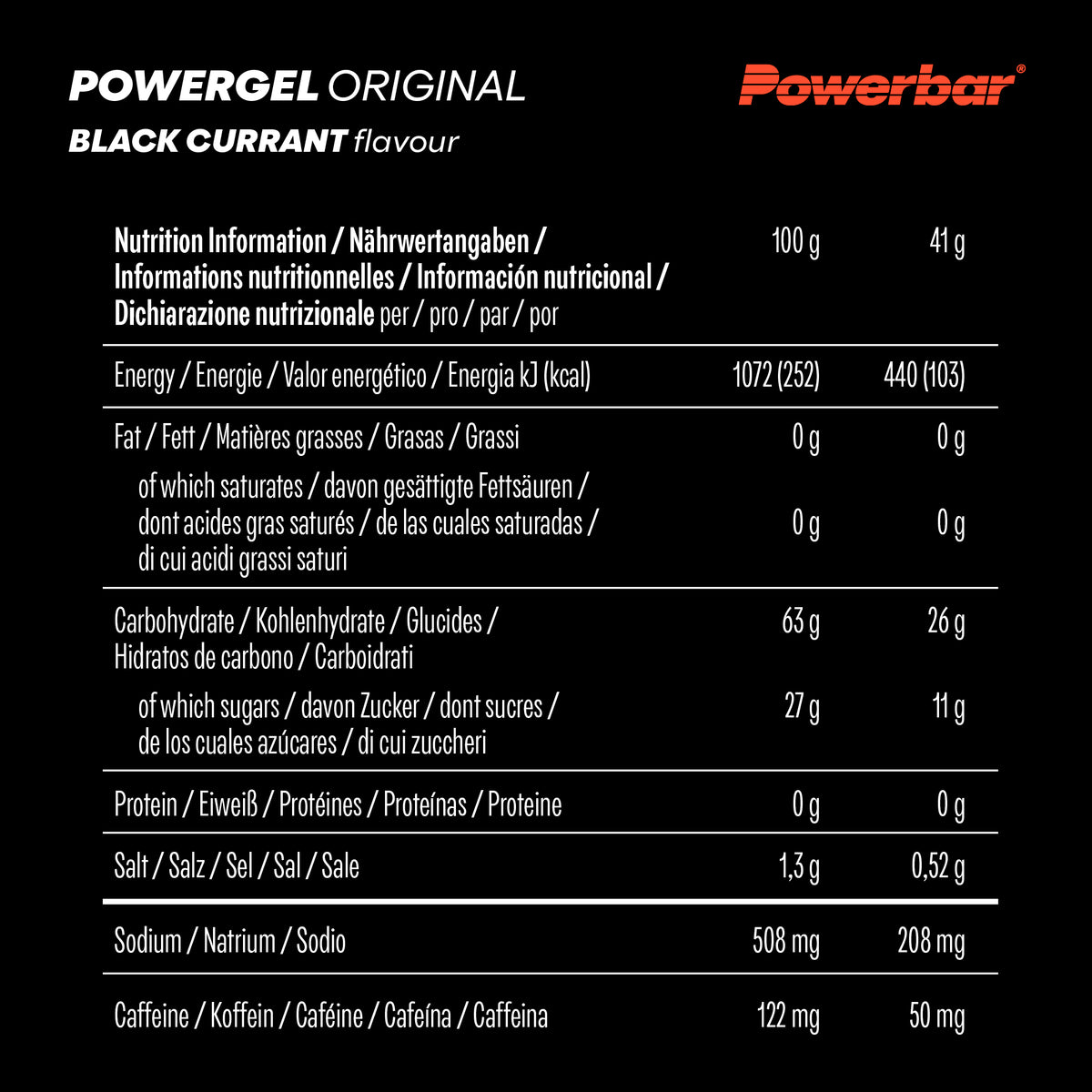 PowerGel Original (24x41g) Schwarze Johannisbeere + Koffein