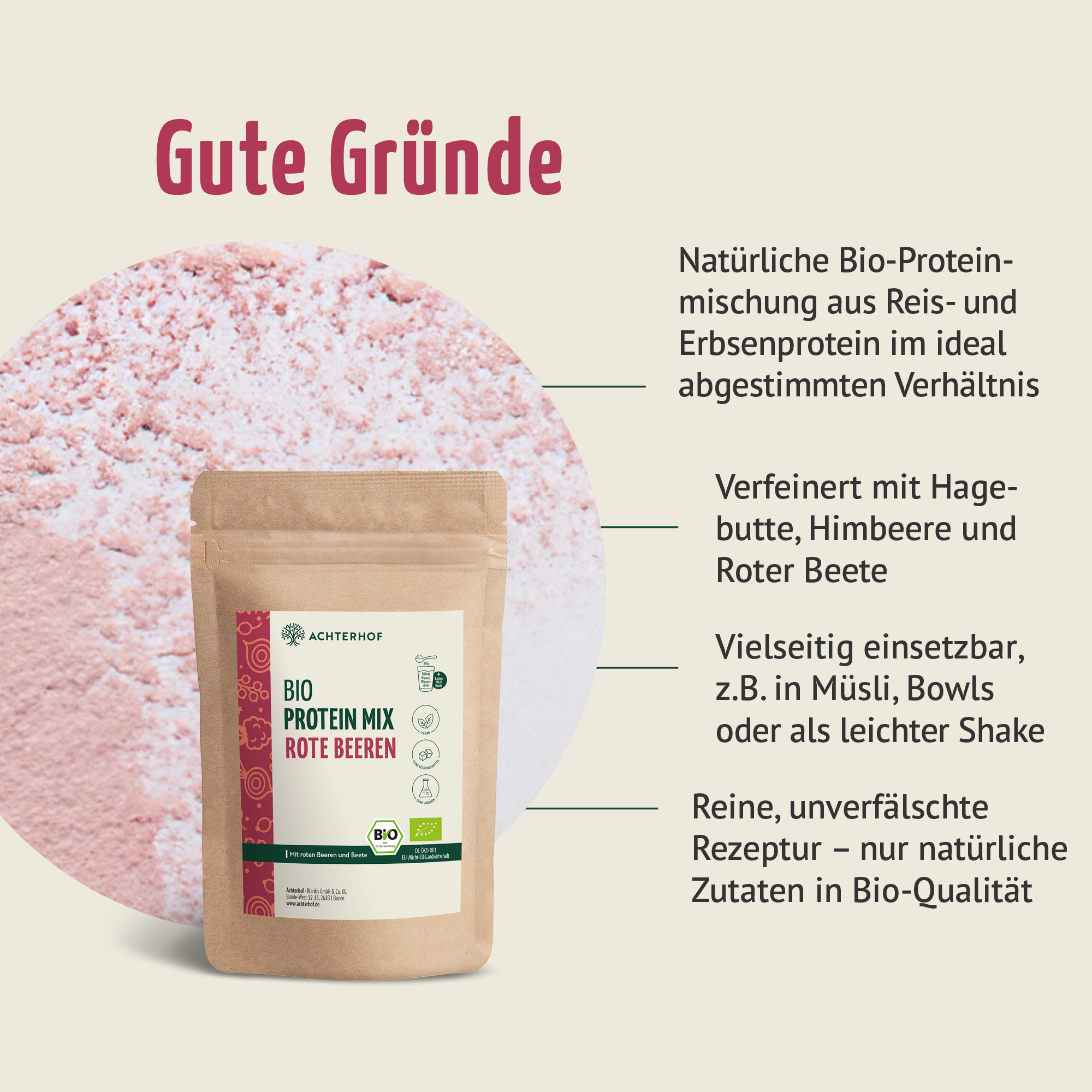 Bio Protein Mix rote Beeren (250g)