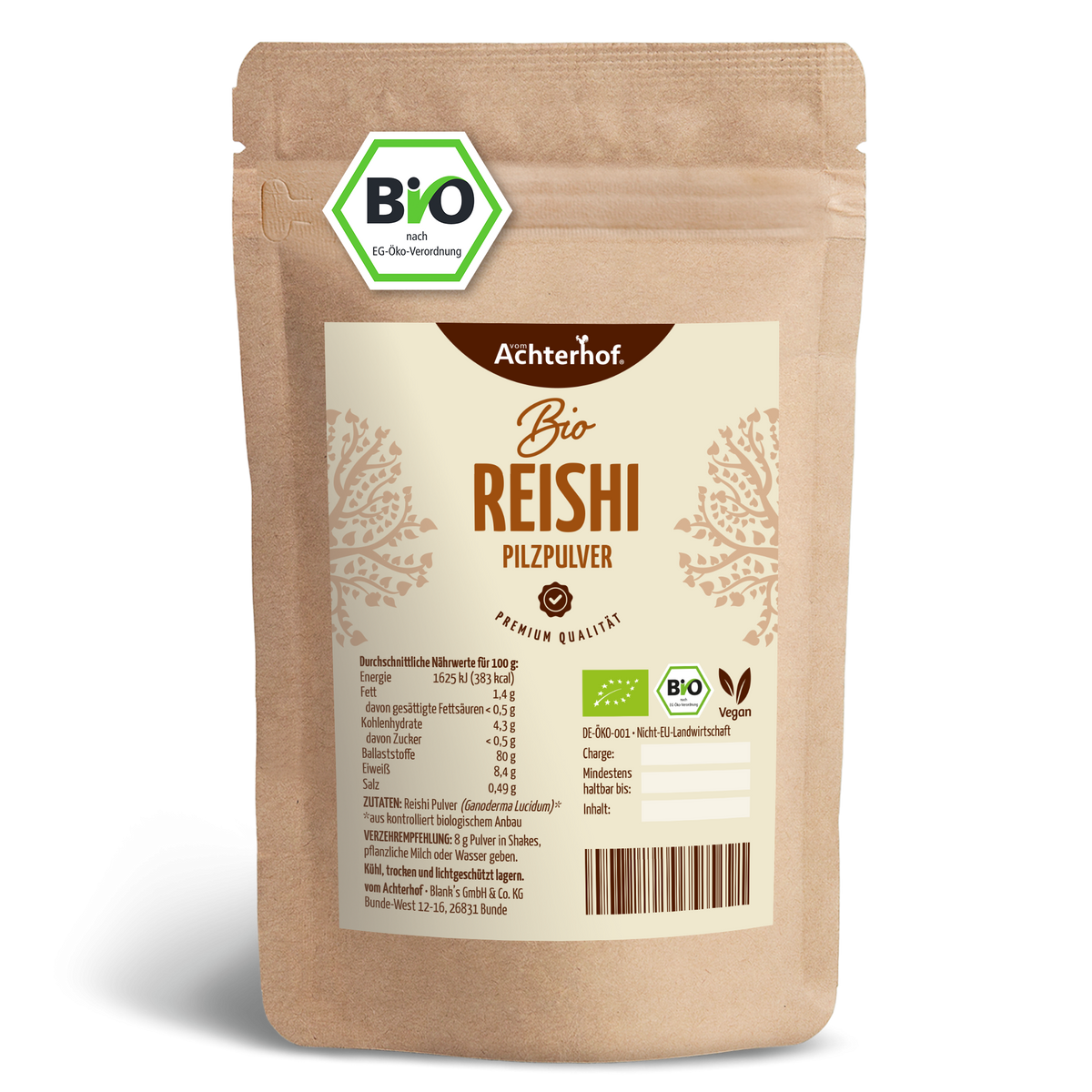 Bio Reishi Pilzpulver (250g)