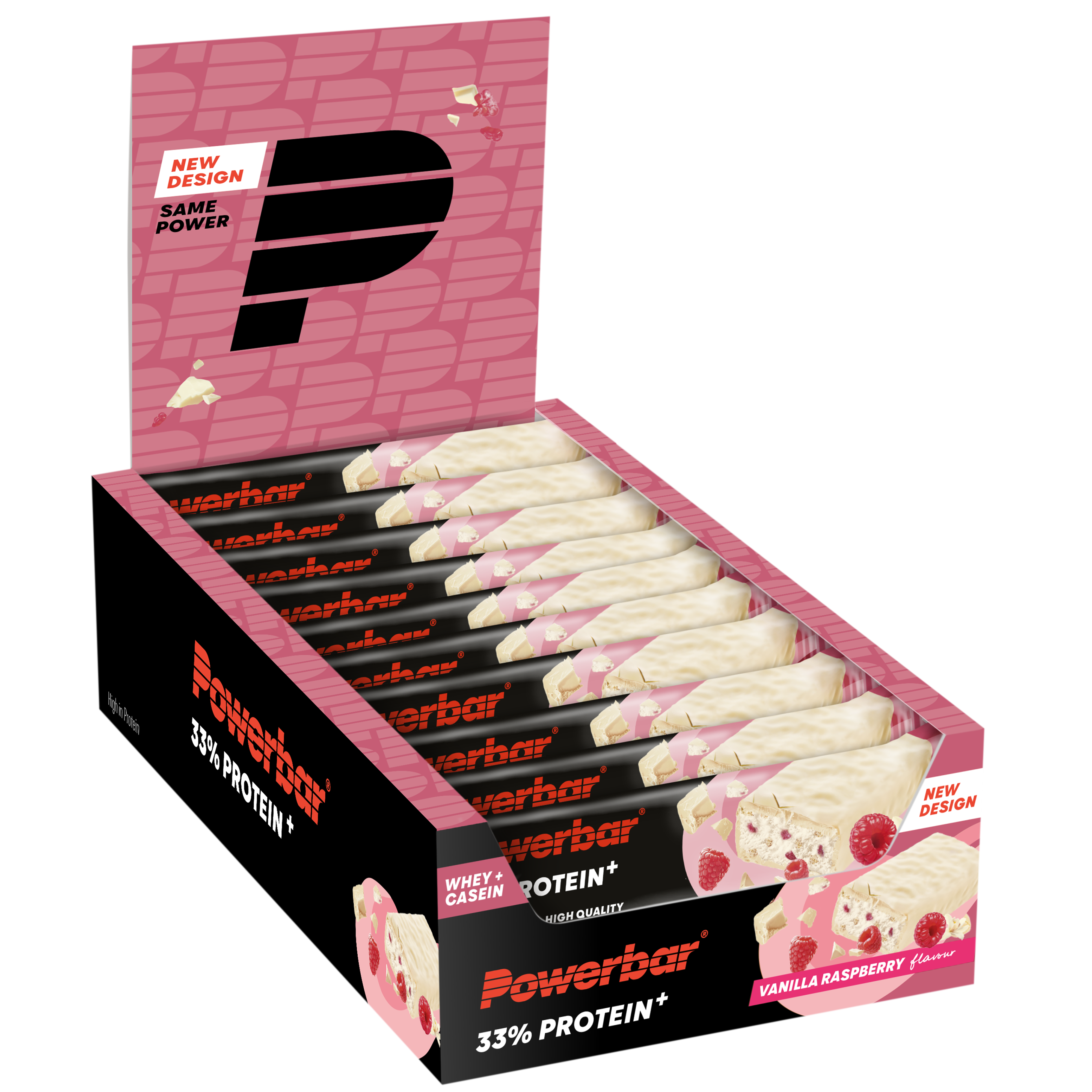 33% Protein+ Bar (10x90g) Vanilla Raspberry