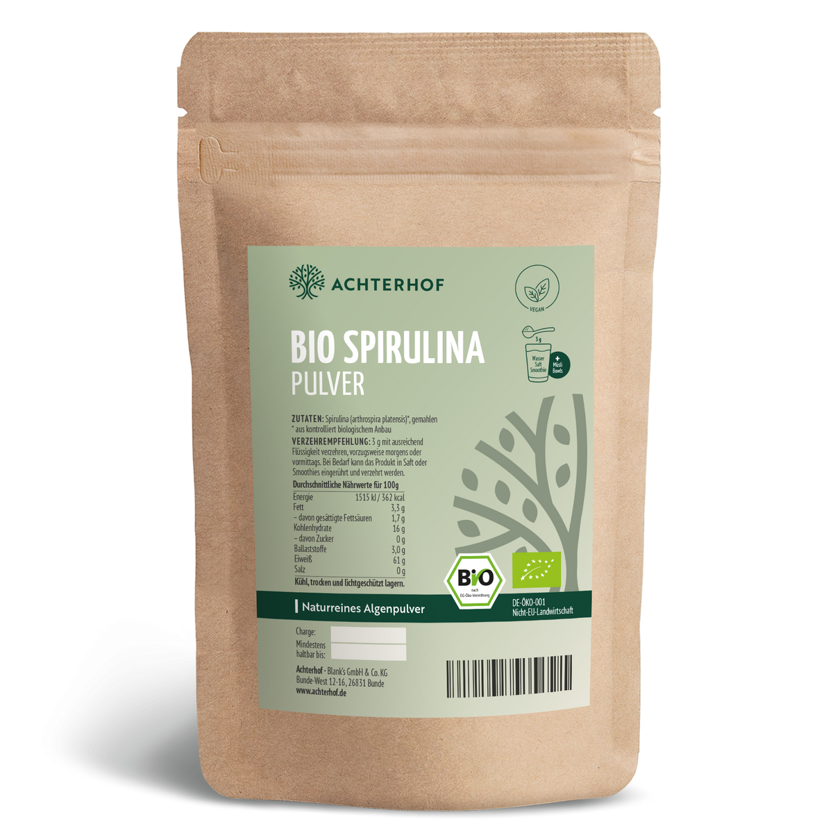 Bio Spirulina Pulver (100g)