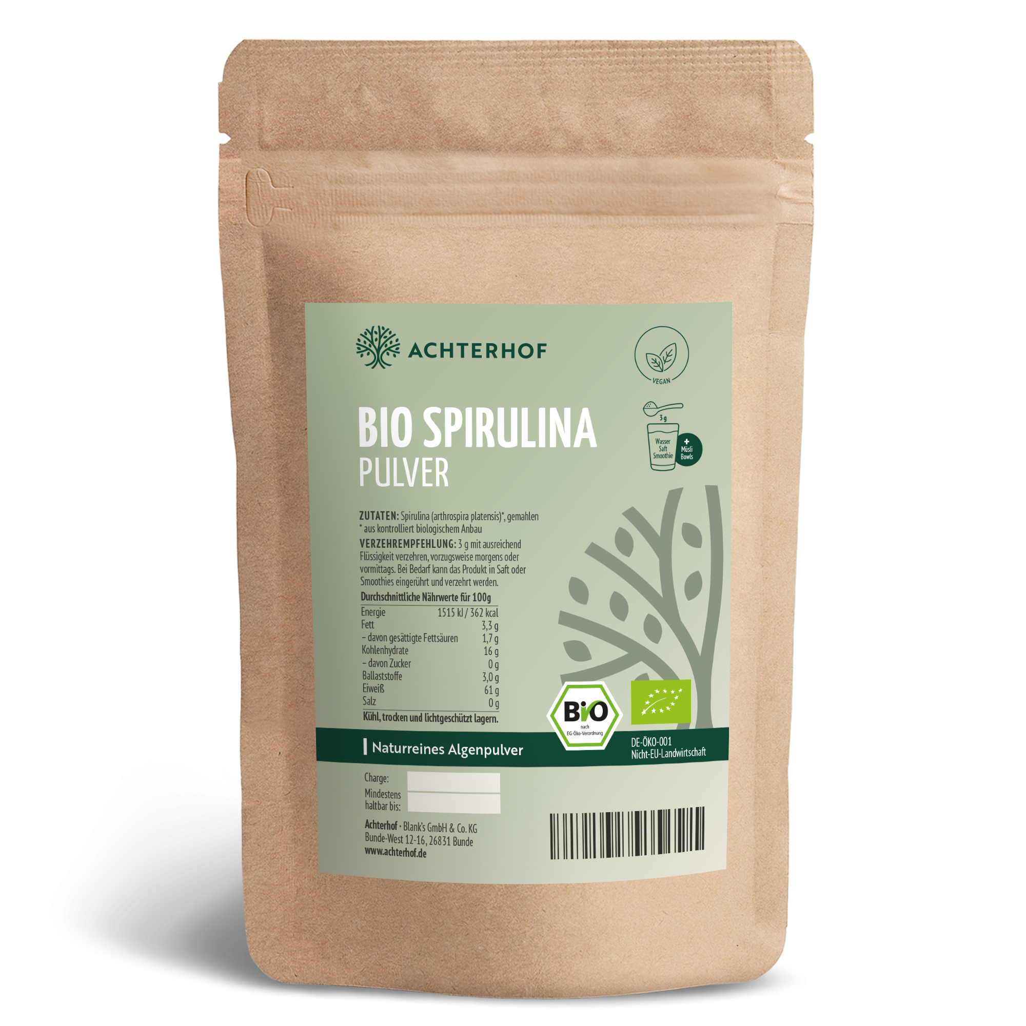 Bio Spirulina Pulver (500g)