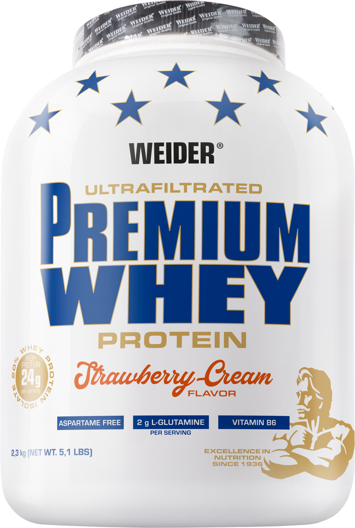 Premium Whey Protein (2300g) Erdbeere-Vanille
