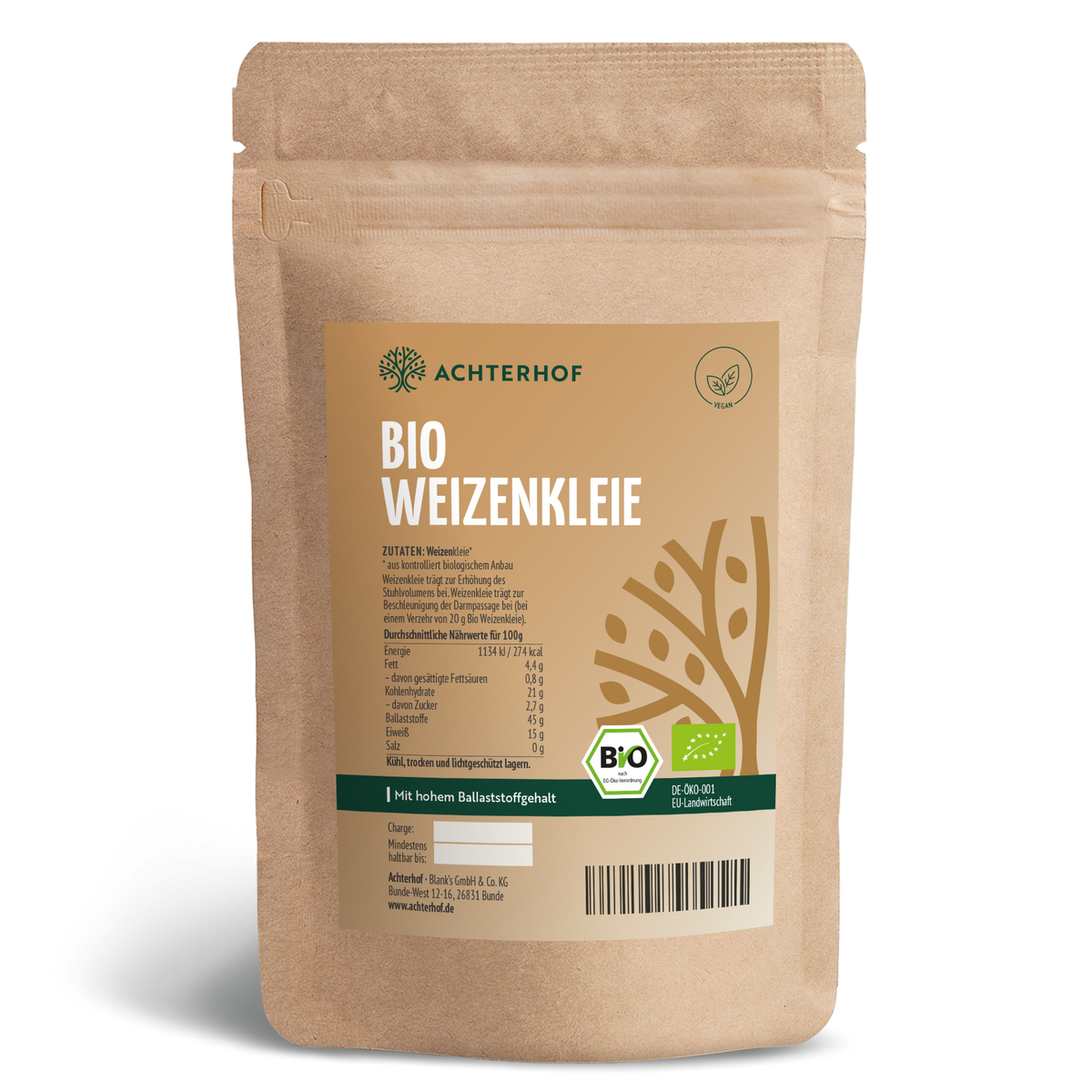 Finnische Bio Weizenkleie (500g)